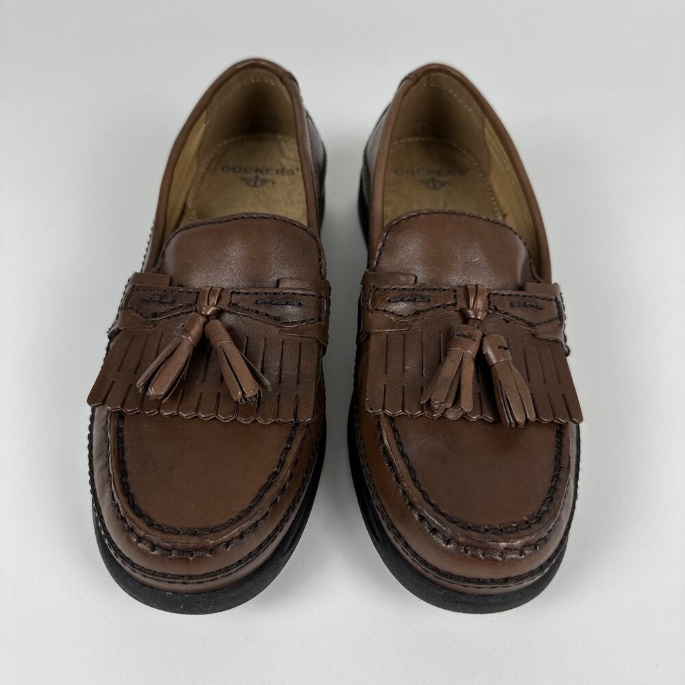 Dockers Leather Slip On Tassle Loafer Shoes Mens Sz 8M 90-7326